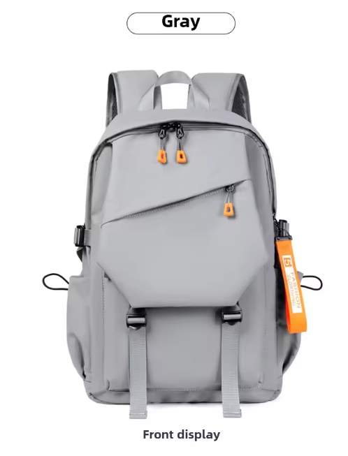 Modern Gray Backpack with Bold Accents