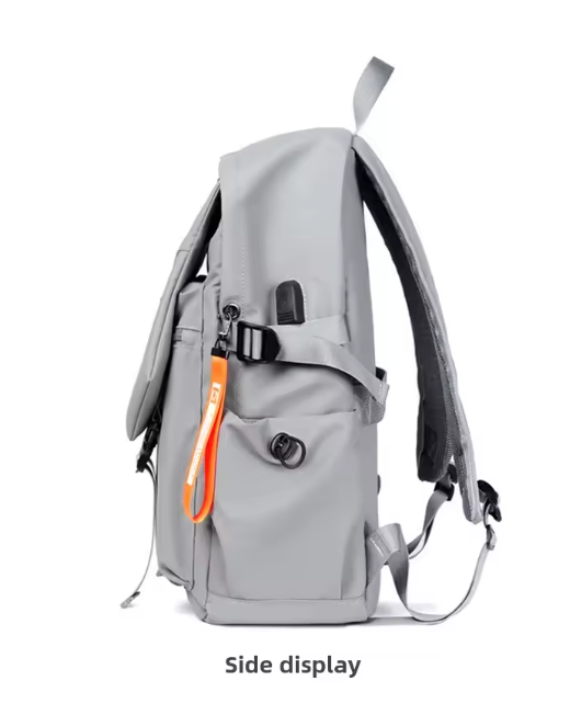 Modern Gray Backpack with Bold Accents - Image 3