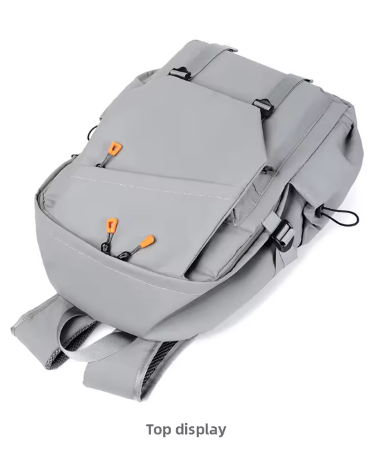 Modern Gray Backpack with Bold Accents - Image 4