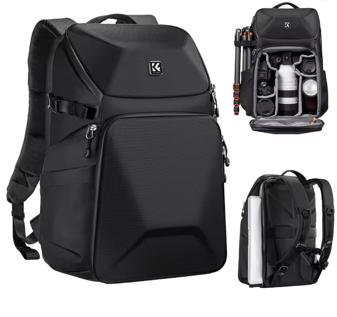 Premium Black Camera Backpack with Customizable Storage